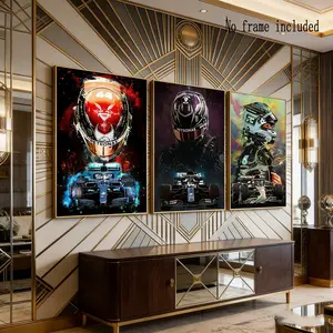3pcs Frameless F1 Formula One Racing Print Wall Art, Artistic Colorful Car Race Poster, Unframed Racing Wallpaper, Home Decor, Modern Art Design, Set
