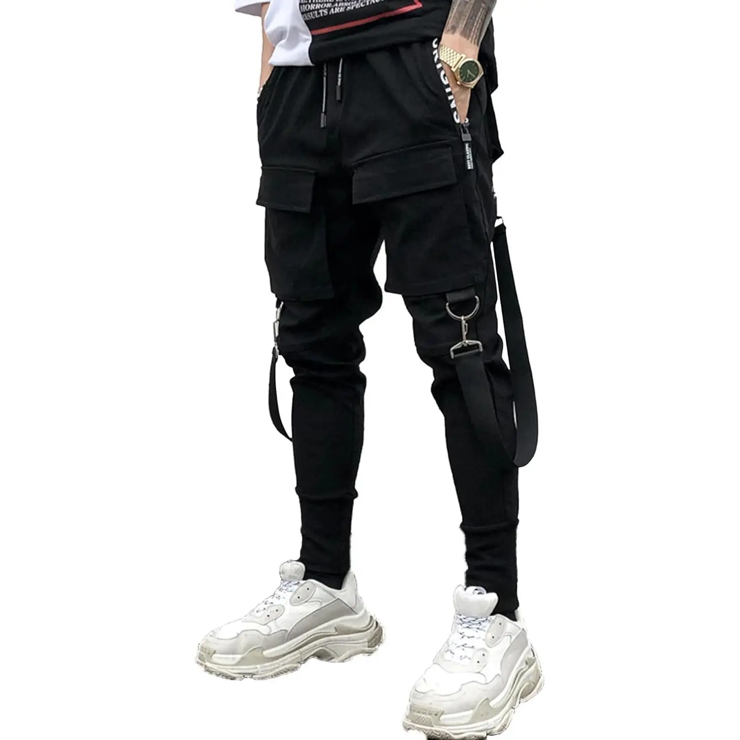 Men's Unisex Cargo Harem Pants Functional Tactical Sweatpants Slacks Hip Hop Jogger Techwear Streetwear Overalls