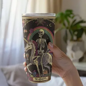 The Audacity Tarot Card Tumbler 20oz, Funny Gift, Witchy, Skeleton, Coffee, Travel Cup, Vintage, Y2K, Witchcraft, Boho, Sarcastic