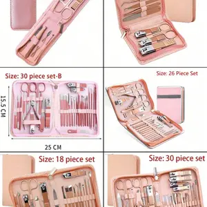 Women's Manicure & Pedicure Kit, Professional Grooming Care Tools, Includes Facial, Fingernail, Toenail Trimming, Travel-Friendly Design