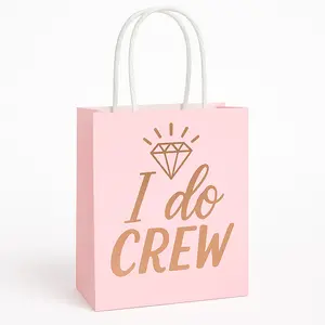 "I Do Crew" Blush Wedding Gift Bags, 6-Pack