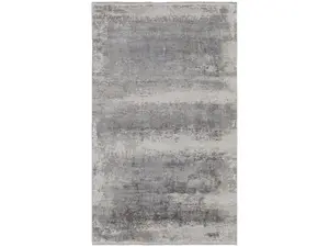 HomeRoots 566005 Full-Sized Fringe Area Rug - 8 x 11 ft Abstract Power-Loomed Rectangle Gray Carpet, Fringe Area Rugs, Full-Sized Area Rugs