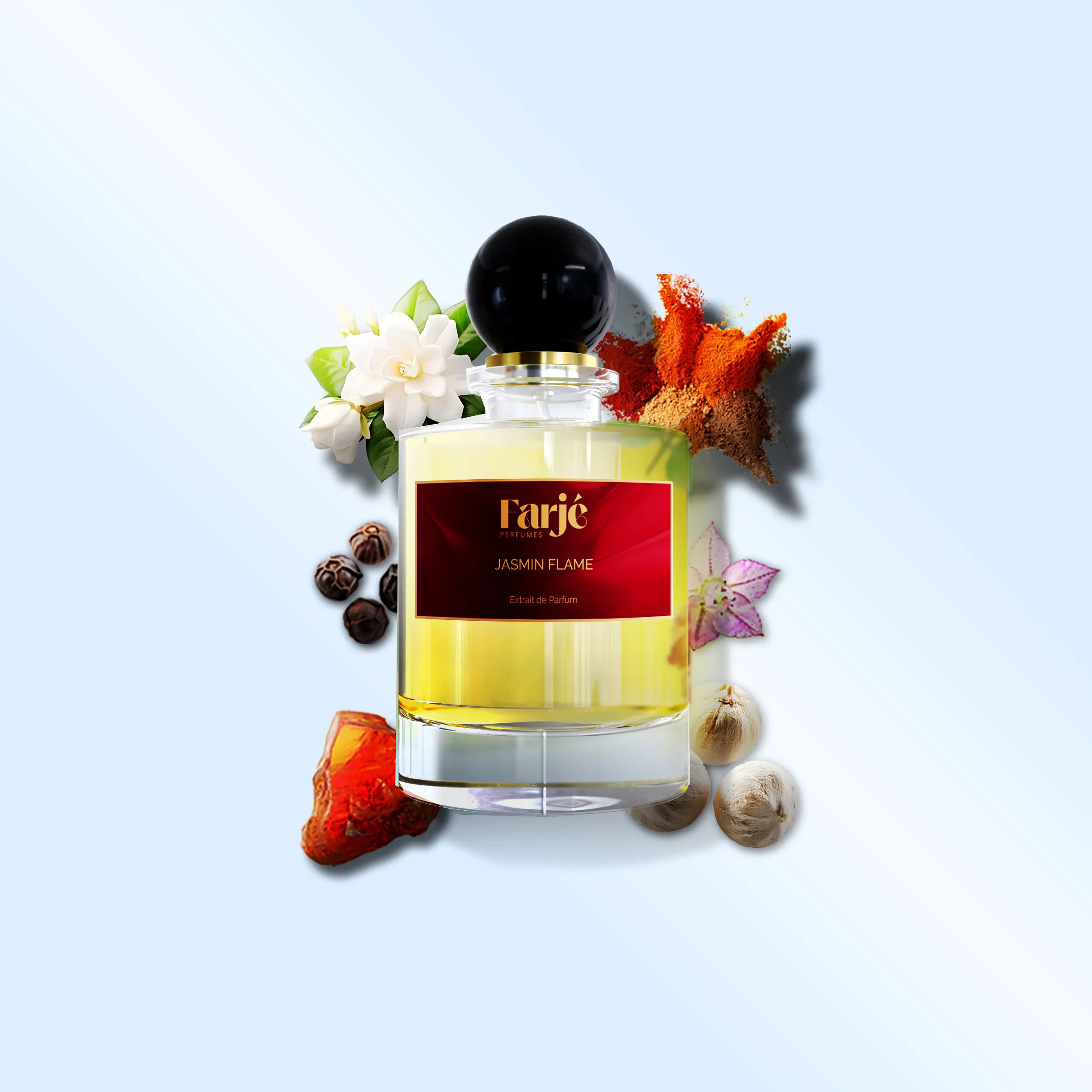 Jasmin Flame by Farjé Perfumes - Inspired by Jasmin Rouge - Extrait de Parfum for Women 30ml - White Floral, Spicy, Sweet, Aromatic, Warm - Artfully crafted with the finest niche-quality ingredients