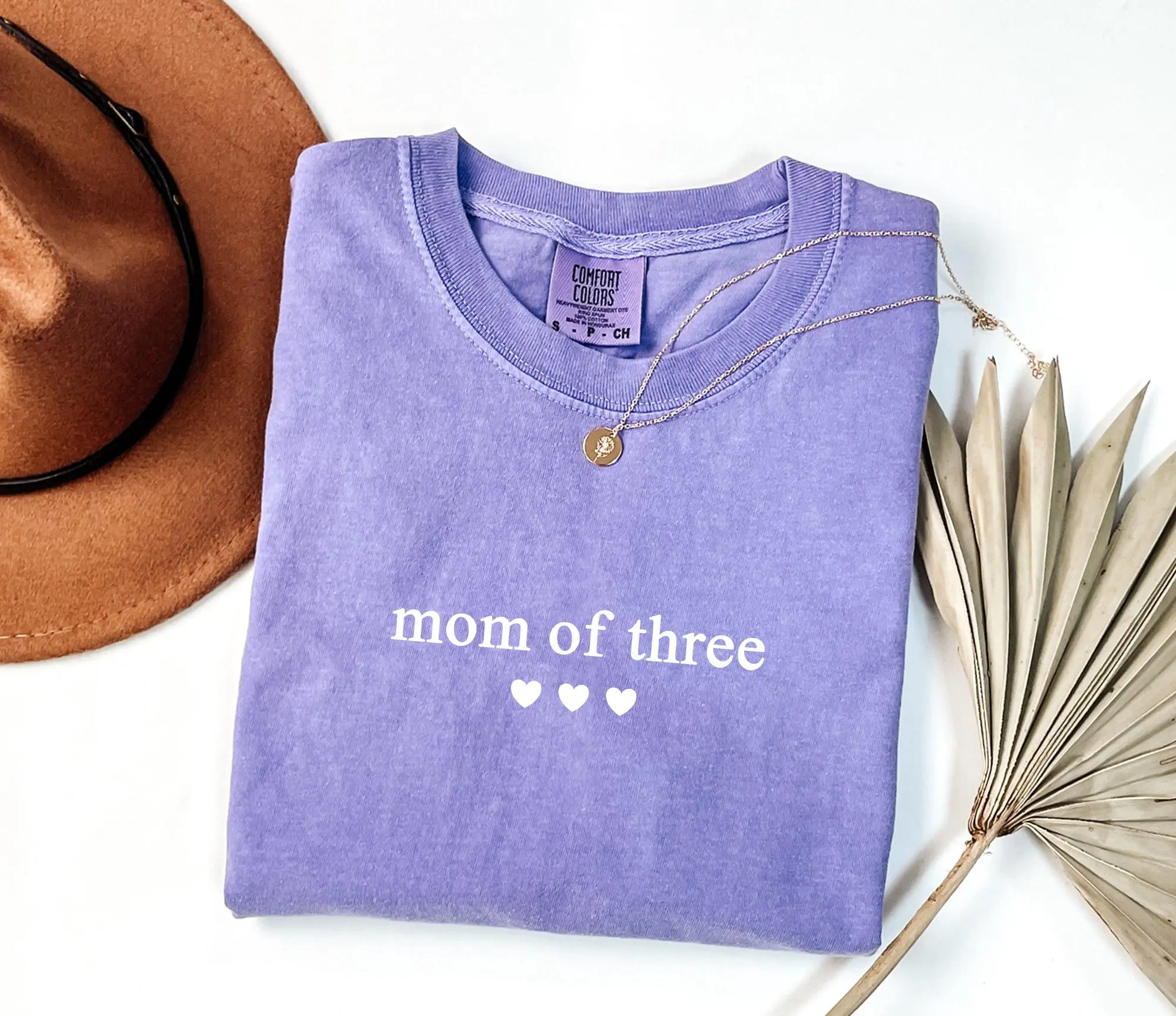 Comfort Colors Custom Mom Shirt, Mom Of Three 3, Personalized Mothers Day Shirt, New Mom, Pregnancy Birth Shirt, Garment-Dyed Unisex Shirt