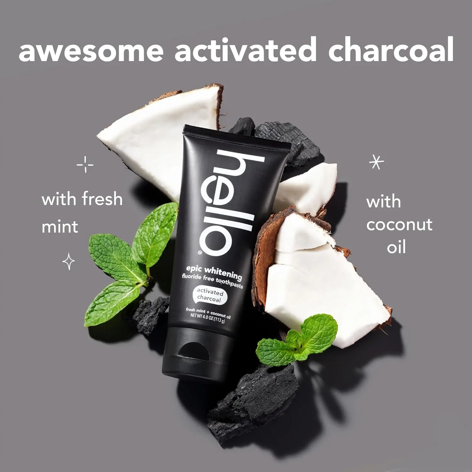 Activated Charcoal Whitening Toothpaste – Enamel Safe Fresh Mint, 4 oz