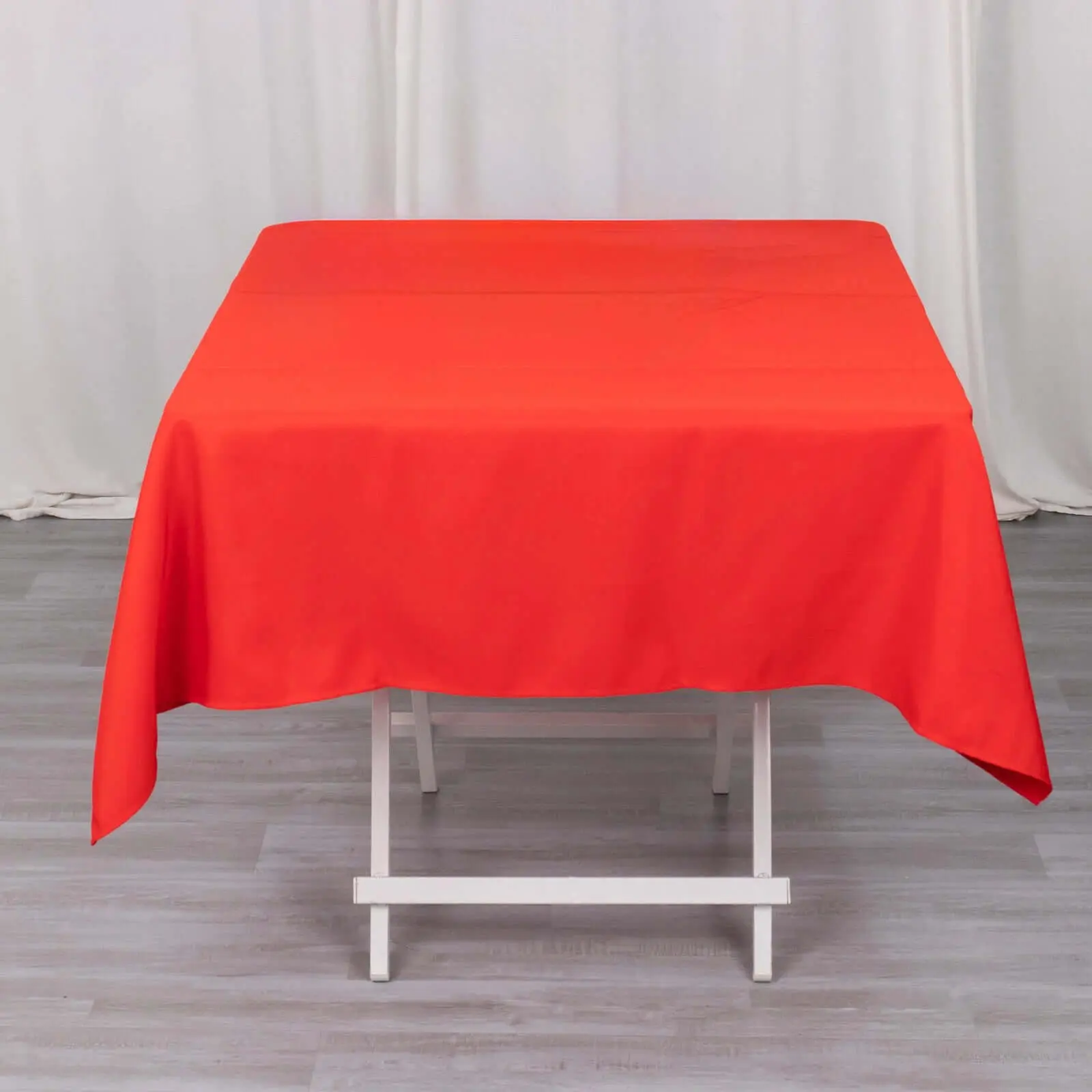 Premium Polyester Square Tablecloth - 54"x54" Red Household Kitchen Linen, 220GSM Wrinkle-Resistant, Machine-Washable Cover for Tabletops, Events, Banquet, Decorative
