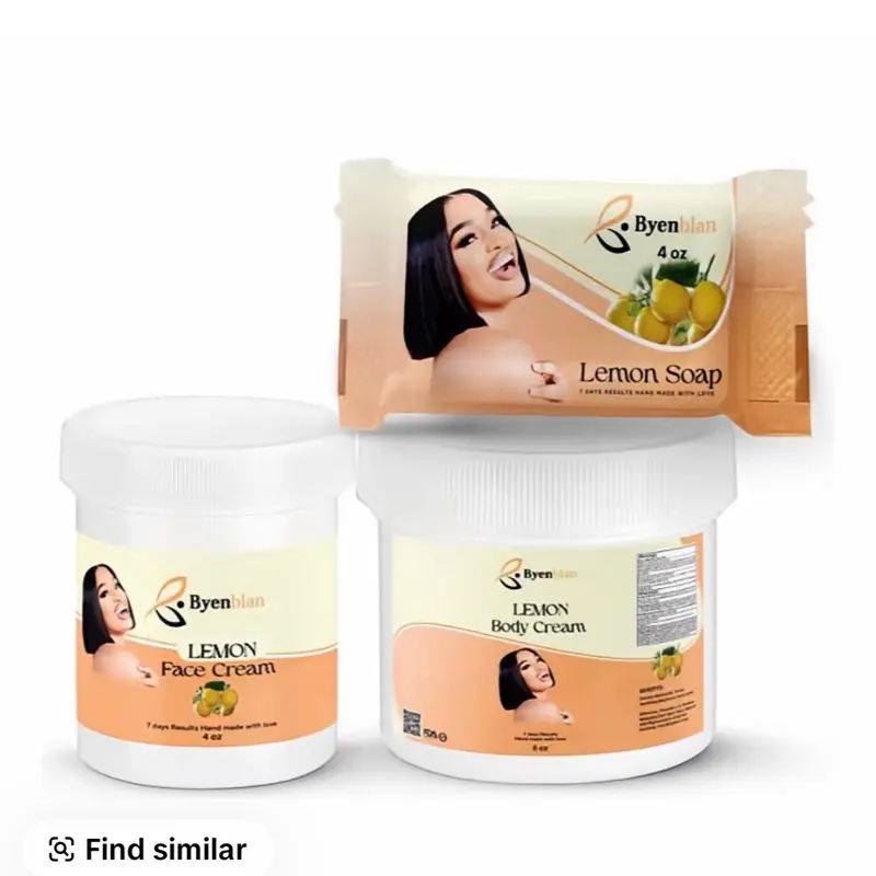 Fresh Lemon Body Care Travel Set, 3-Piece Boxed Kit with Hydrating Face Cream, Body Cream, and Cleansing Soap for Oily Skin, Moisture, Tender, Boxed Assortment Body Care Sets