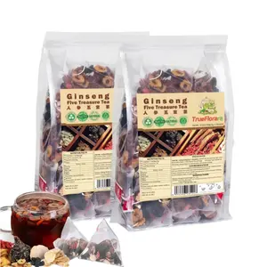 2Packs (100Bag) Kidney Tea Formula Ginseng Five Treasure Tea, RedDate Wolfberry Herbal Tea for Men and Women, 6 Precious Natural Ingredients Formula