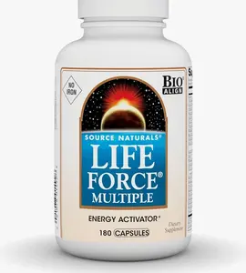 Source Naturals Life Force Multiple, Energy Activator* Iron Free, Daily Multivitamin High Potency Essential Vitamins, Minerals, Antioxidants & Nutrients - 180 Capsules