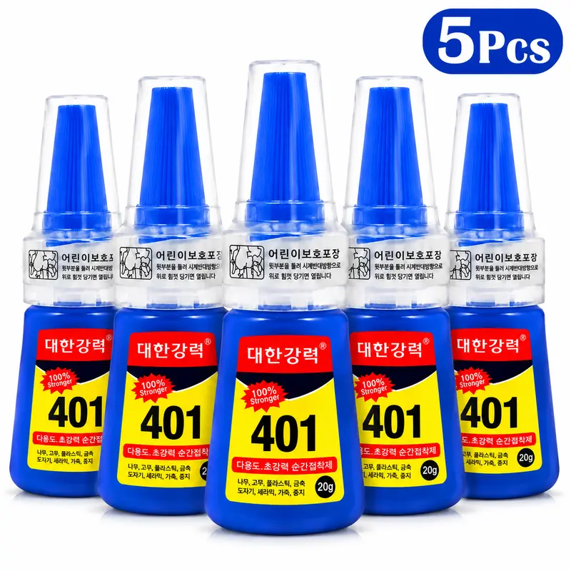 401 Super Strong Instant Fast-Drying Nail Glue, 20g Single Bottle Acrylic Nail Supplies for Press-On Tips & Rhinestone Application