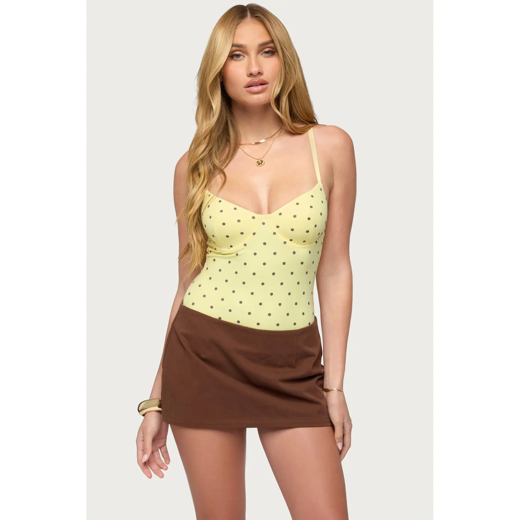 Gabriana Polka Dot Cupped Bodysuit Gabriana Polka Dot Cupped Bodysuit