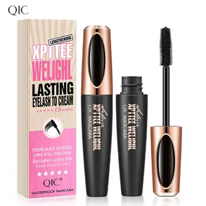 Waterproof Black Mascara and Eyeliner Set - Lengthening, Volumizing, No Clumping, Smudge-Proof Eye Makeup Cosmetic