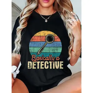 100% Cotton Basically A Detective - Retro Investigator Inspector Spying T-Shirt