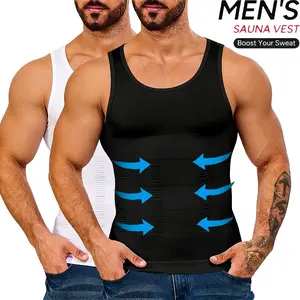 Men Compression Shirt Tank Top,Men Plain   Shaping Vest,Men Sleeveless Shirt Shapewear,Men Workout