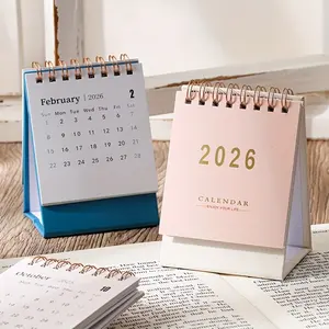 2026 Mini Desk Calendar 📅 Monthly & Weekly Planner - 250gsm Thick Paper Twin-Wire Binding 7 Colors for Home Office