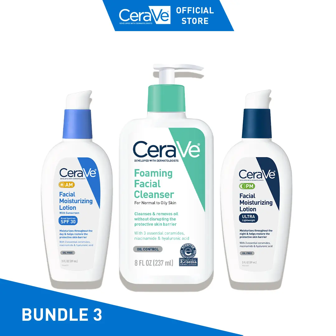 Foaming Cleanser + AM Lotion SPF 30 + PM Lotion