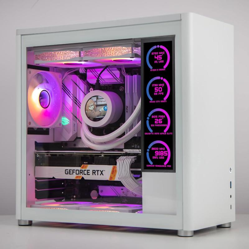 Wisecoco 7.84 Inch Mini Monitor HD IPS 1280x400 Bar LCD Secondary Screen with Casing for macOS & Windows AIDA64 CPU GPU Speed & Temperature Monitoring