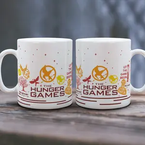 Hunger Games Icon Art Ceramic Mug, Hunger Games Inspired Mug, Hunger Games Merch, Mockingjay Ceramic Cup, Gift for Fans, Readers & Movie Lovers