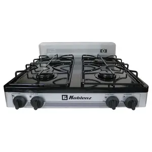 212 MAIN 4-Burner Outdoor Gas Stove with Silver Stove Plate, Manual Ignition Function for Camping & Hiking Kitchen, Four Burners
