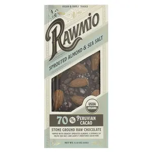 Rawmio Stone Ground Raw Chocolate, Sprouted Almond & Sea Salt, 2.12 oz (60 g)