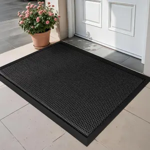 Heavy-Duty Mesh Door Mat Sand and Dirt Trapper for Outdoor & Indoor Use 3D Mesh Design Easy to Clean Ideal for Car Entrance Mudrooms Patios and Garages Low-Profile Non-Slip Washable