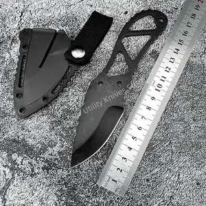 Full Handle Small Fixed Blade Knife with Sheath, Made of 5cr13mov Steel, Outdoor Best Choice, Emergency Survival Gear, Camping Hiking Fishing Tool, Durable Pocket Knife