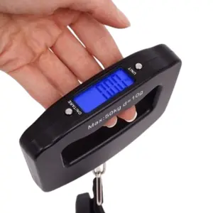Portable Electronic Luggage Scale, 50kg/10g Weighing Hook Luggage Spring Scale, Food Weighing Gram Hanging Scale, Handheld Digital Scale