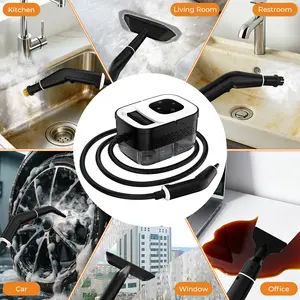 Portable Steam Cleaner,Independence Day Deals, 16pcs Accessories, 6-Level Adjustable & 15s Fast Heat-Up, Handheld Steamer for Tile, Dirt, Grout, Grease, Car Detailing