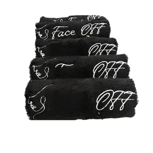 Makeup (Face OFF) Wash Cloth - (Pack of 5) 100% Cotton Extra Soft Quick for Face Towel Washcloths Make Up, 32 x 32 cm