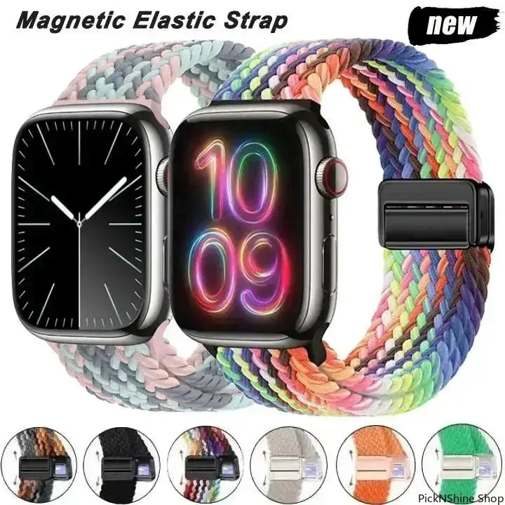 Nylon Braided Magnetic Adjustable Loop Strap - Durable Smart Watch Tech Accessory, Stylish Woven Flexible Strap with Metal Closure for Universal Smart Watches, Daily Casual Wrist Accessory, Durability, Smart Watch Accessories