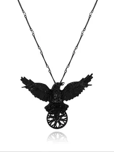 Vintage Crow Design Pendant Necklace for Men, Fashion Jewelry for Party, Daily Clothing Decor, Trendy All-match & Exquisite Jewelry for Birthday Gift