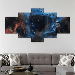 5 Counts Unframed Canvas Poster, Cosmic Nebula Galaxy Space, Exquisite Poster, Perfect Living Room Decoration, Modern Art, Fashion Family Poster, Wall Art Decoration, Odorless, Waterproof, Artwork