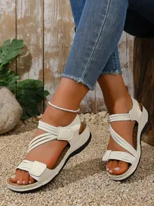 Women'S Summer Fisherman Sandals - Adjustable Ankle Strap Open-Toe Platform Wedge Shoes, High-Quality Casual Outdoor Beach Sandals, Low-Heeled Comfort, Suitable for Outdoor Vacations And Everyday Wear, Vintage Style, Fashionable Design, Women Shoes