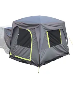 VEVOR SUV Camping Tent, Fits SUVs, 10FT L x 8FT W Large Size, Weatherproof Oxford Fabric with PU2000 Rating, Spacious Double Layer for 5-8 People, Mesh Windows, Rainfly & Storage Bag Included for Outdoor Camping