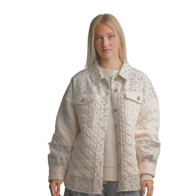 Floral Contrast Oversized Jacket