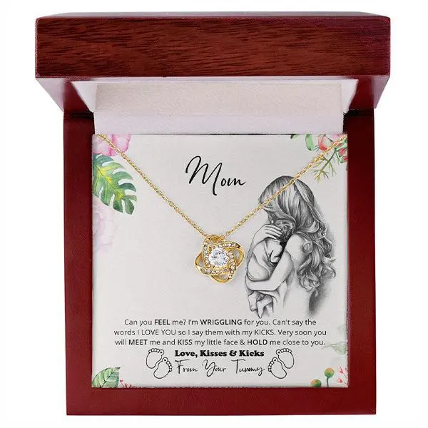 Mom Necklace, Mother Daughter / Son Necklace, Presents For Mom To Be Gifts, Mummy Pregnant Bump, Mom to be necklace, baby footprint pendant, sentimental gift, pregnancy announcement