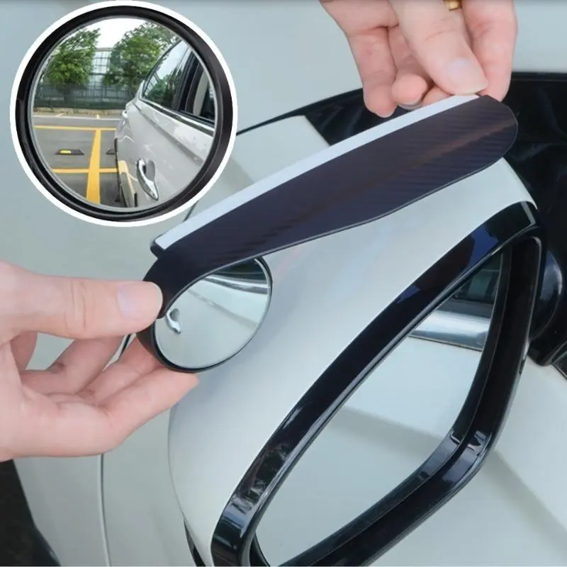 2pcs Car Automotive Accessories Blind Spot Mirror, Rearview Mirror Rain Eyebrow Multifunctional 2-in-1, Rain Covering For Rainy Days, Expanding View, Safety Driving, Fisheye Blind Spot Mirrors