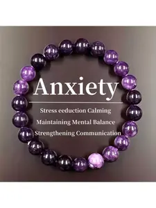 Anxiety Relief Crystal Beaded Bracelet, Mental Balance & Healing Gemstone Jewelry, Perfect Gift for Loved Ones, All Occasions, Pretty Bracelet