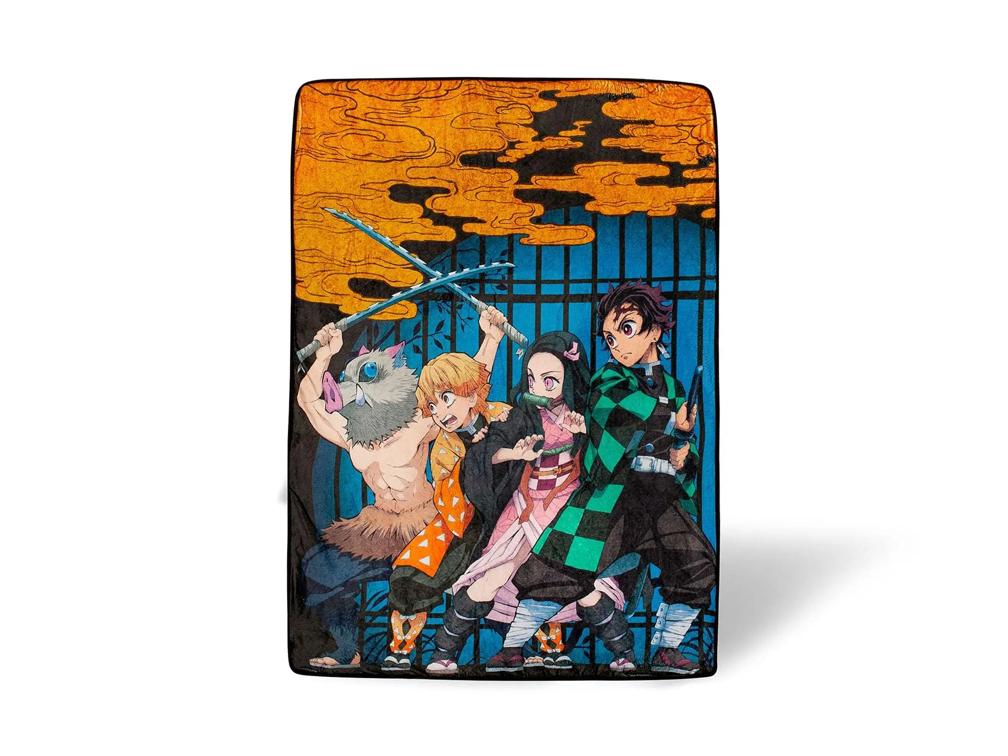 Demon Slayer Oversized Plush Throw Blanket | Cozy Sherpa Cover for Sofa, Bed | Super Soft Fleece Blanket | Official Anime Manga Collectible | 45 x 60 Inches