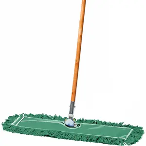 24 Inch Green Commercial Dust Mop & Floor Sweeper -  Handle Floor Mop for Tile, Hardwood & Concrete