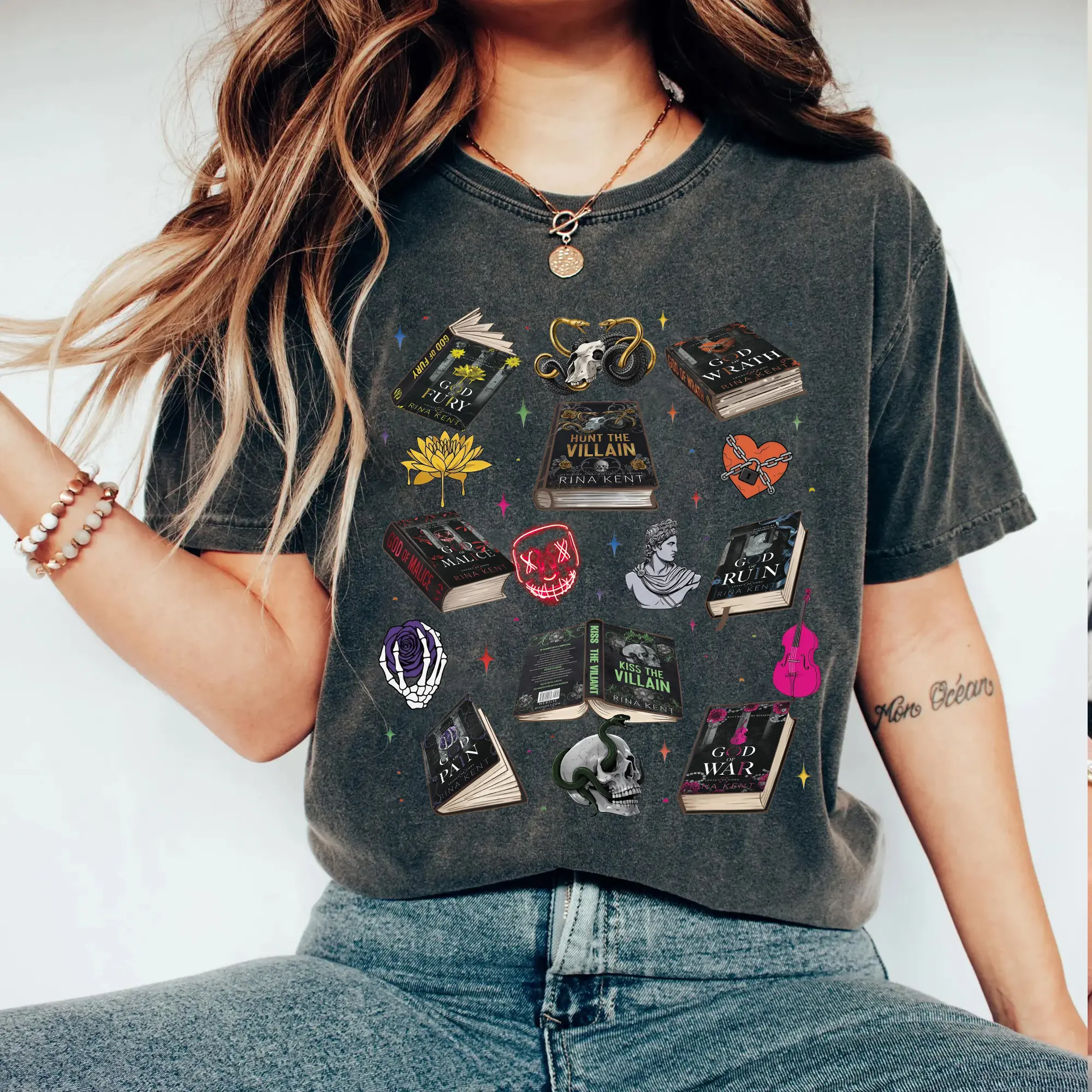 Rina Kent Book Series Shirt, Hunt The Villain Shirt, Legacy Of Gods Sweatshirt, The Heathens Hoodie, Dark Romance Book Lovers Gift