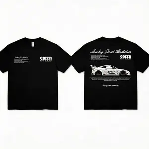 180gMen's Racing-Themed Graphic T-Shirt White with Black Car & Text 100% Cotton Fitted Short Sleeve  Suitable for all seasons - classic styles, fun graphic tee shirts, base layers, casual streetwear, suitable for both men and women.