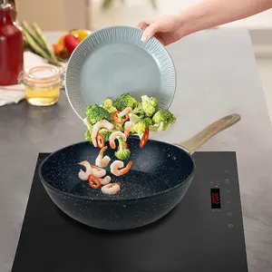 Kitchen Cookware Set Nonstick Frying Pan Stir-Fry Stew Deep Frying Pan Breakfast Griddle Suitable for All Stoves ABKOK1 Piece