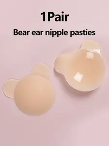 Bear Ear Silicone Breast Pads, Pure Solid Silicon Nipple Covers, Comfortable and Durable, Ideal for Nursing Mothers, Soft and Safe Material