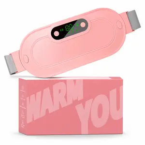Menstrual Heating Pad for Women Fast Heating Cordless Belly Wrap with LCD Display 3 Heat Levels 4 Massage Modes & 2200mAh Rechargeable Battery