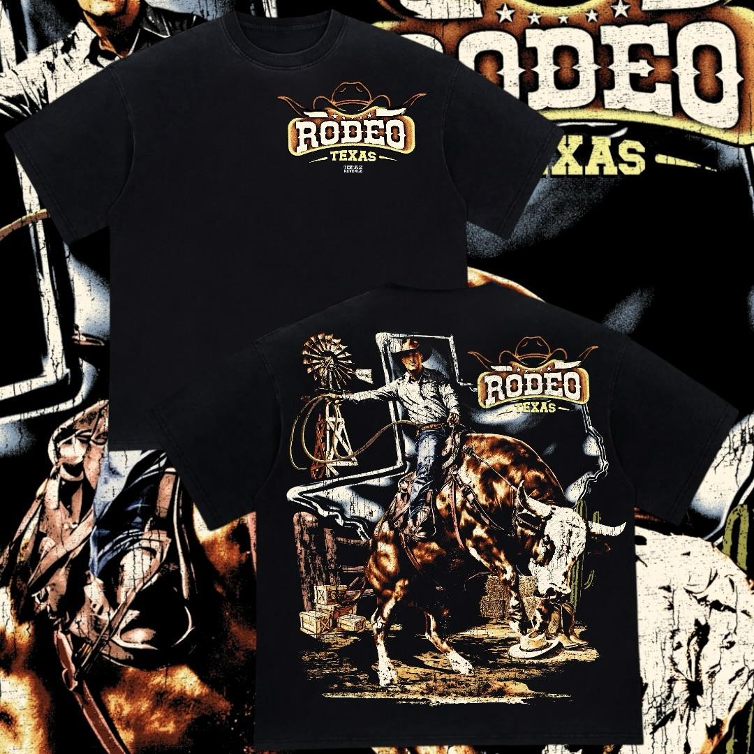 Texas Rodeo Country Western Shirt – Oversized Streetwear Graphic Tee, Western Cowboy Graphic Shirt, Texas State Rodeo Aesthetic Tee Crewneck