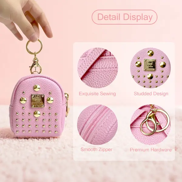 Mini Backpack Keychain Wristlet Pouch Small Change Coin  display picture 3