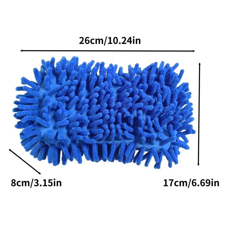 Premium Microfiber Wash Mitt, Soft Scratch-Free Double-Sided Chenille Washing Gloves Perfect for Car Washing and Detailing (Blue)
