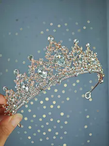 Elegant Bride Crown Tiaras Headband, Christmas & Halloween Party Hair Clip, Birthday Accessory, Festive Fashion Jewelry for Women