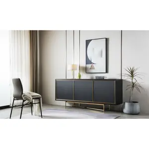 Klaussner Armadio Black Sideboard Cabinet in Wood